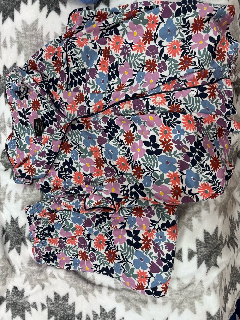 kate spade Floral Cotton Pajama Set shorter pants (with pets)